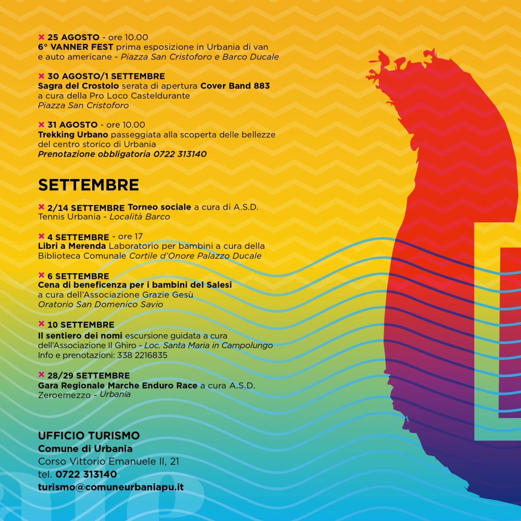 Programma eventi estate Urbania